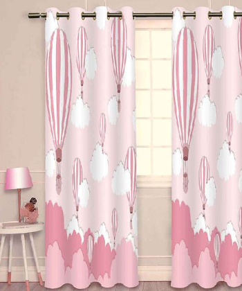 پرده نوپه هوم Nope Home مدل مخمل پانچی طرح بالن سایز 140x280