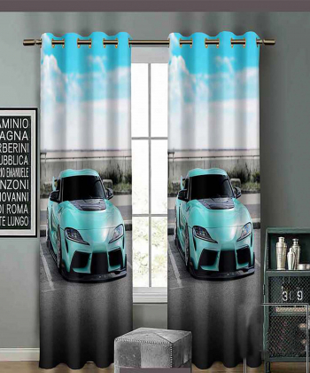 پرده نوپه هوم Nope Home مدل مخمل پانچی طرح ماشین اسپورت سایز 140x280