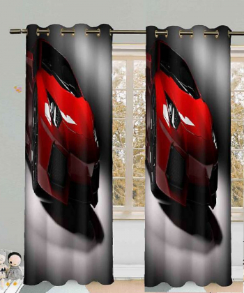پرده نوپه هوم Nope Home مدل مخمل پانچی طرح ماشین سرعتی سایز 140x280