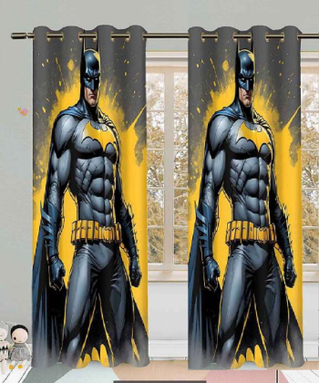 پرده نوپه هوم Nope Home مدل مخمل پانچی طرح بتمن سایز 140x280