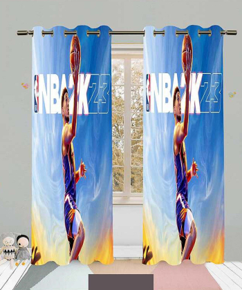 پرده نوپه هوم Nope Home مدل مخمل پانچی طرح بسکتبالی سایز 140x280