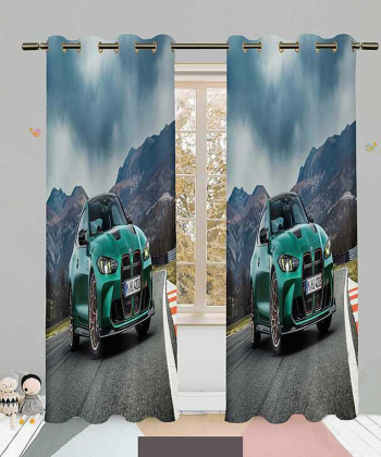 پرده نوپه هوم Nope Home مدل مخمل پانچی طرح ماشین سایز 140x280