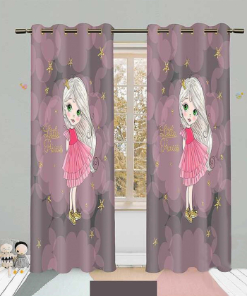 پرده نوپه هوم Nope Home مدل مخمل پانچی طرح دختر مو طلایی سایز 140x280