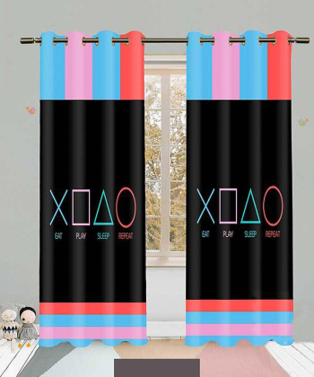 پرده نوپه هوم Nope Home مدل مخمل پانچی طرح گرافیکی سایز 140x280