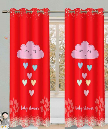 پرده نوپه هوم Nope Home مدل مخمل پانچی طرح قلبی سایز 140x280