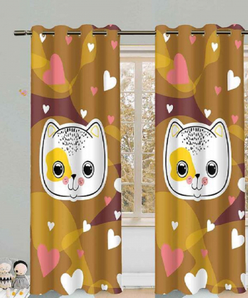 پرده نوپه هوم Nope Home مدل مخمل پانچی طرح گربه ای سایز 140x280
