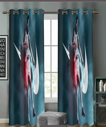 پرده نوپه هوم Nope Home مدل مخمل پانچی طرح اسپورت نایک سایز 140x280