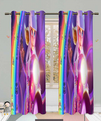 پرده نوپه هوم Nope Home مدل مخمل پانچی طرح princess سایز 140x280