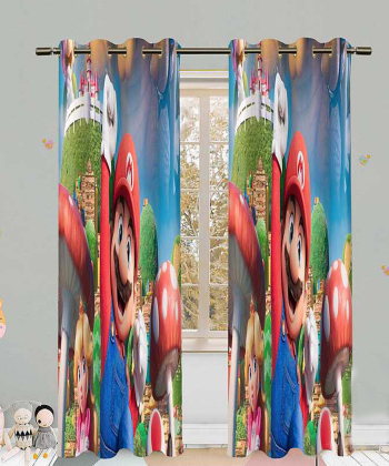 پرده نوپه هوم Nope Home مدل مخمل پانچی طرح ماریو سایز 140x280