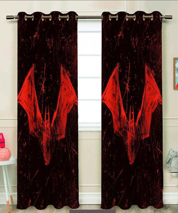 پرده نوپه هوم Nope Home مدل مخمل پانچی طرح بتمن سایز 140x280