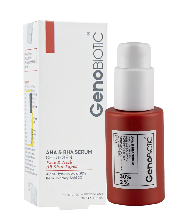 سرم آلفا و بتا هیدروکسی اسید ژنوبایوتیک Geno Biotic مناسب صورت و گردن حجم 30 میلی لیتر