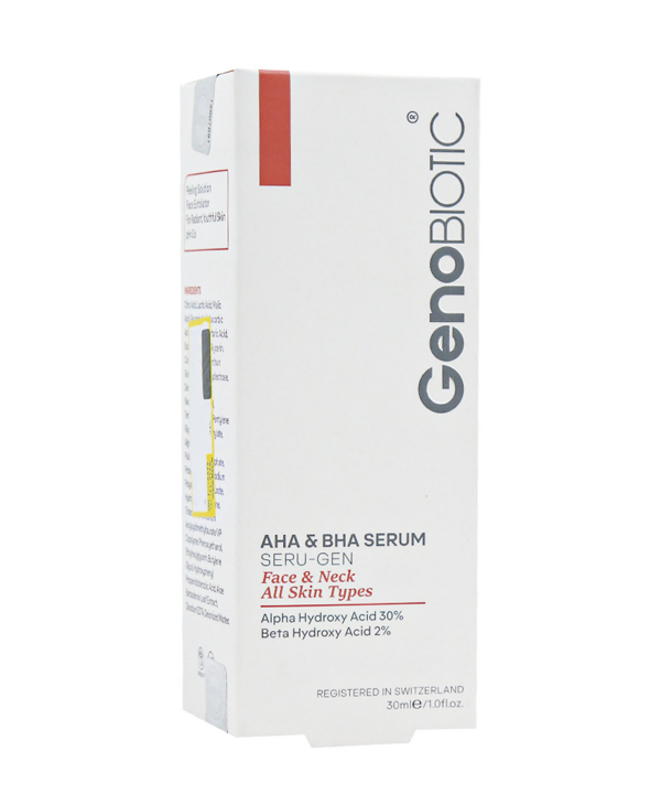 سرم آلفا و بتا هیدروکسی اسید ژنوبایوتیک Geno Biotic مناسب صورت و گردن حجم 30 میلی لیتر