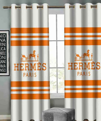 پرده نوپه هوم Nope Home مدل مخمل پانچی طرح Hermes سایز 140x280
