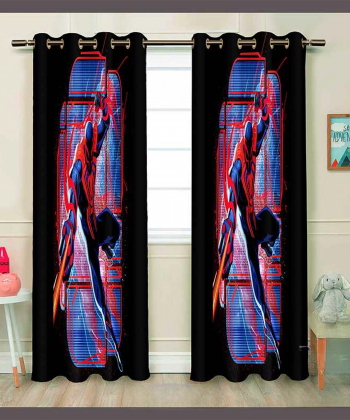 پرده نوپه هوم Nope Home مدل مخمل پانچی طرح کارتونی مردعنکبوتی سایز 140x280