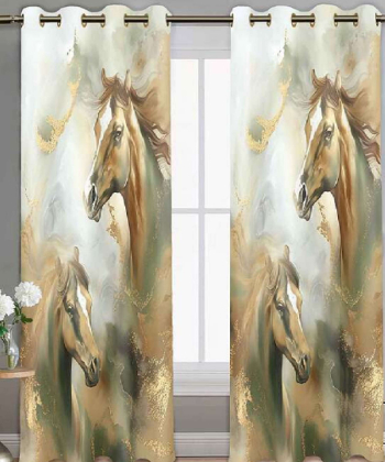 پرده نوپه هوم Nope Home مدل مخمل پانچی طرح اسب سایز 140x280