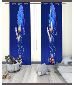 پرده نوپه هوم Nope Home مدل مخمل پانچی طرح شخصیت سونیک سایز 140x280