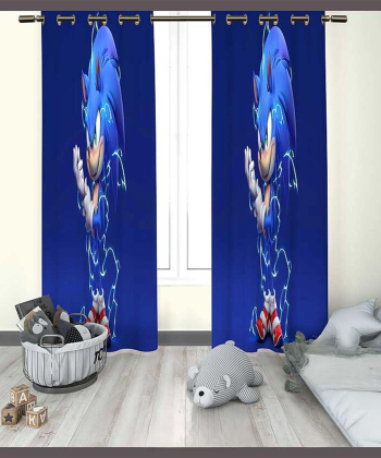 پرده نوپه هوم Nope Home مدل مخمل پانچی طرح شخصیت سونیک سایز 140x280