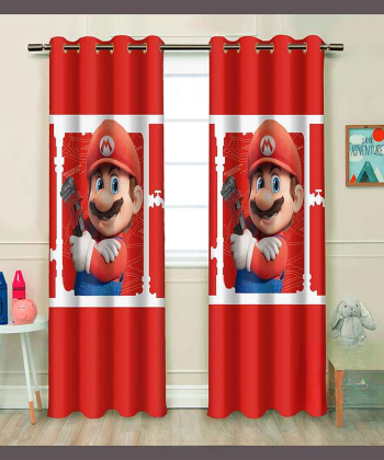 پرده نوپه هوم Nope Home مدل مخمل پانچی طرح سوپر ماریو سایز 140x280