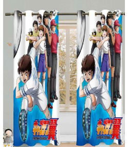 پرده نوپه هوم Nope Home مدل مخمل پانچی طرح کارتون فوتبالیست ها سایز 140x280