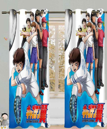 پرده نوپه هوم Nope Home مدل مخمل پانچی طرح کارتون فوتبالیست ها سایز 140x280