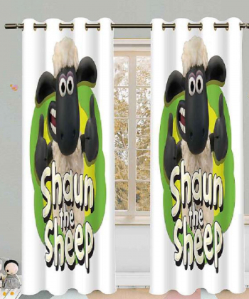 پرده نوپه هوم Nope Home مدل مخمل پانچی طرحکارتون بره ناقلا سایز 140x280