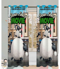 پرده نوپه هوم Nope Home مدل مخمل پانچی طرح بره ناقلا شیطون سایز 140x280