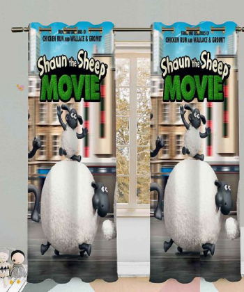 پرده نوپه هوم Nope Home مدل مخمل پانچی طرح بره ناقلا شیطون سایز 140x280
