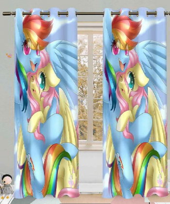 پرده نوپه هوم Nope Home مدل مخمل پانچی طرح اسب تک شاخ سایز 140x280