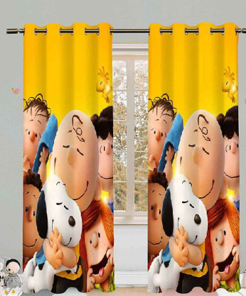 پرده نوپه هوم Nope Home مدل مخمل پانچی طرح کارتونی سایز 140x280