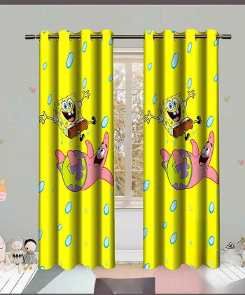 پرده نوپه هوم Nope Home مدل مخمل پانچی طرح باب اسفنجی سایز 140x280