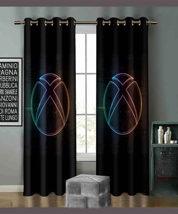 پرده نوپه هوم Nope Home مدل مخمل پانچی طرح ایکسباکس سایز 140x280