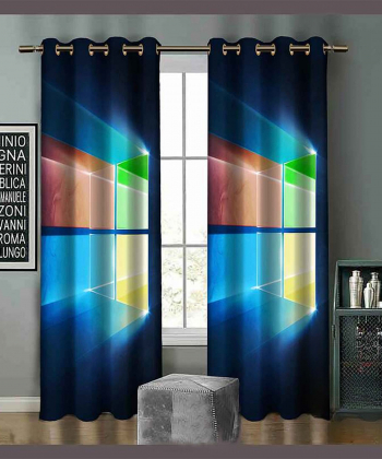 پرده نوپه هوم Nope Home مدل مخمل پانچی طرح ویندوز سایز 140x280