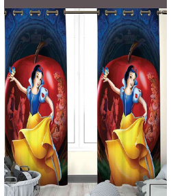 پرده نوپه هوم Nope Home مدل مخمل پانچی طرح سفیدبرفی سایز 140x280