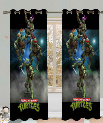 پرده نوپه هوم Nope Home مدل مخمل پانچی طرح trutles سایز 140x280