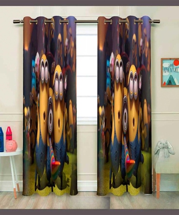 پرده نوپه هوم Nope Home مدل مخمل پانچی طرح مینیونها سایز 140x280