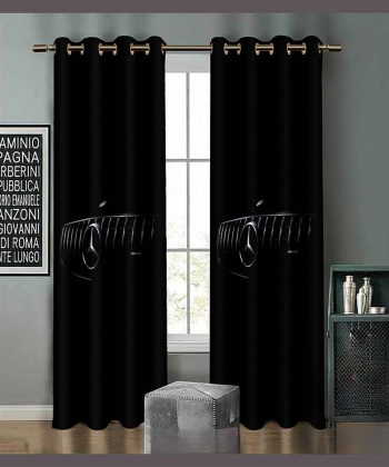 پرده نوپه هوم Nope Home مدل مخمل پانچی طرح بنز سایز 140x280
