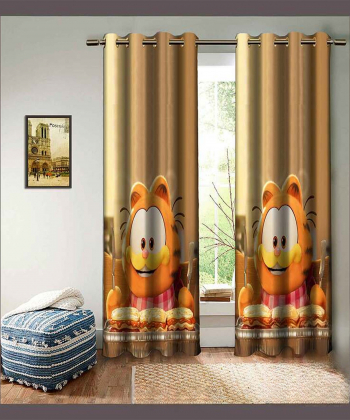 پرده نوپه هوم Nope Home مدل مخمل پانچی طرح گارفیلد سایز 140x280