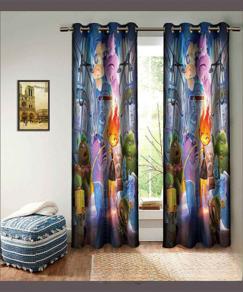 پرده نوپه هوم Nope Home مدل مخمل پانچی طرح کارتونی سایز 140x280