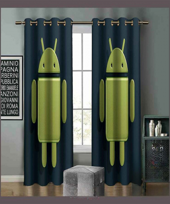 پرده نوپه هوم Nope Home مدل مخمل پانچی طرح اندروید سایز 140x280