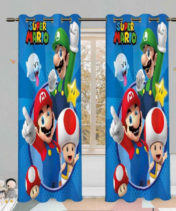 پرده نوپه هوم Nope Home مدل مخمل پانچی طرح ماریو سایز 140x280