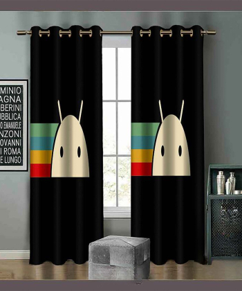 پرده نوپه هوم Nope Home مدل مخمل پانچی طرح اندروید سایز 140x280