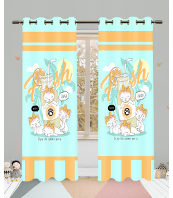 پرده نوپه هوم Nope Home مدل مخمل پانچی طرح کارتونی سایز 140x280
