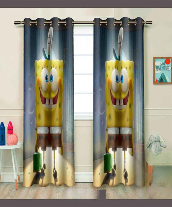 پرده نوپه هوم Nope Home مدل مخمل پانچی طرح باب اسفنجی سایز 140x280