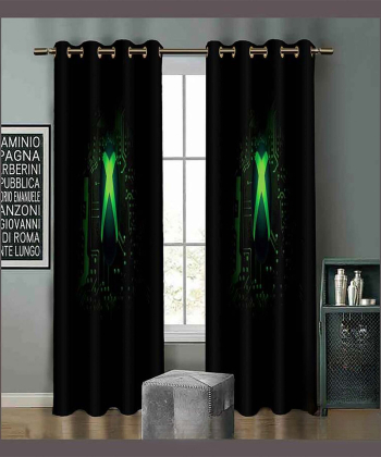 پرده نوپه هوم Nope Home مدل مخمل پانچی طرح ایکس باکس سایز 140x280