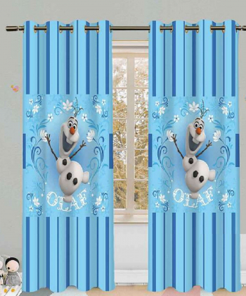 پرده نوپه هوم Nope Home مدل مخمل پانچی طرح آدم برفی سایز 140x280
