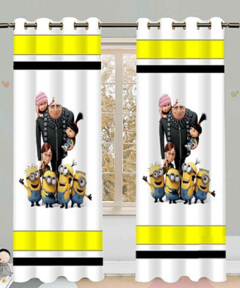 پرده نوپه هوم Nope Home مدل مخمل پانچی طرح مینیون سایز 140x280