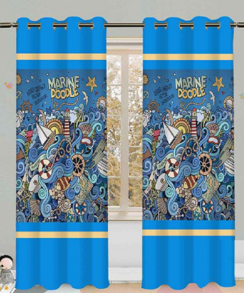 پرده نوپه هوم Nope Home مدل مخمل پانچی طرح دودل W5409