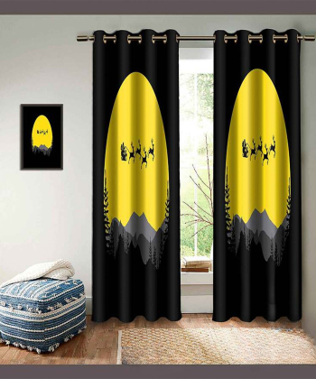پرده نوپه هوم Nope Home مدل مخمل پانچی طرح گوزن سایز 140x280