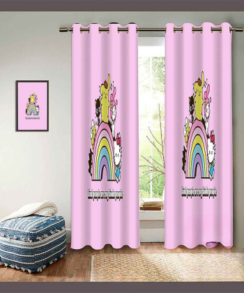 پرده نوپه هوم Nope Home مدل مخمل پانچی طرح رنگین کمان سایز 140x280