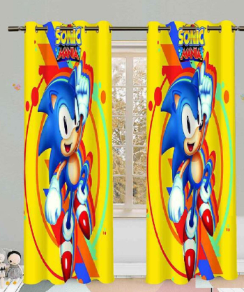 پرده نوپه هوم Nope Home مدل مخمل پانچی طرح سونیک سایز 140x280